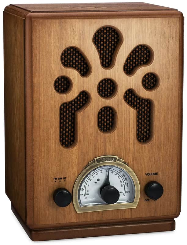 Classic Vintage Retro Wooden AM/FM Radio with Bluetooth – Handmade Wood Cabinet image 1