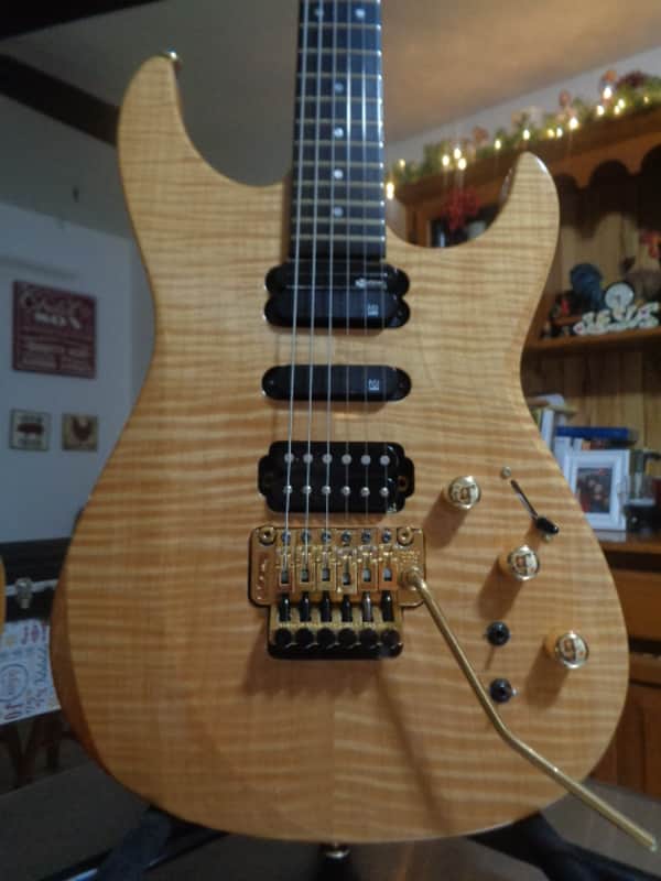 Fernandes FR-155S Sustainer Guitar 1997 - Natural Flame Maple | Reverb