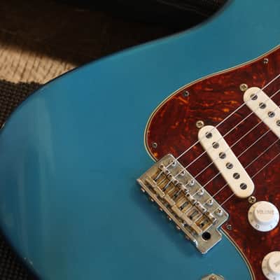 2020 Mario Martin S-Type Madagascar Roasted Neck Electric Guitar Deep Lake Placid Blue Factory Relic + COA OGB image 4