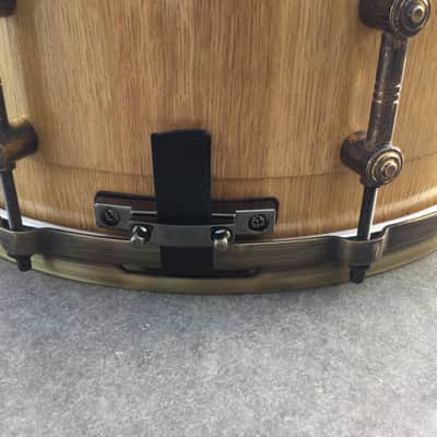 Scott’s Custom Drums 6 1/2”x14” oak stave snare drum 2024 - Natural lacquer image 6