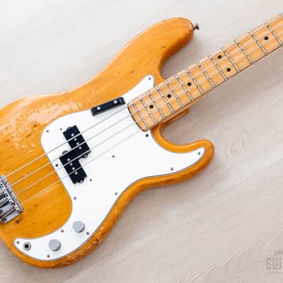 1972 Fender Precision Bass Natural Ash Vintage Bass w/ 1 1/2" Nut Width, Case image 1