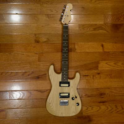 Super-Strat Style Electric Guitar - Natural Finish, Dual Humbucker, w/ Hardshell Case image 1