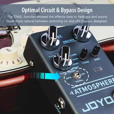 Joyo R-Series R-14 Reverb Pedal 9 Digital Reverb Types with Modulation and Trail Function for Electric Guitar Effect image 3