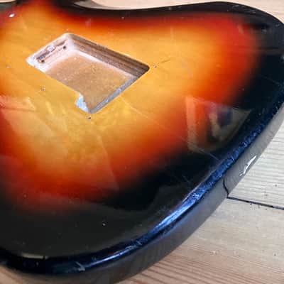 1970s Columbus Electric Guitar Stratocaster Body Used Roadworn image 11