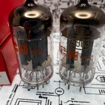 RCA 5963 12AU 7 Black Plate Matched Pair - NOS Vintage Vacuum Tubes - Industrial 12AU7 ECC82 Equivalent - Made in USA image 5