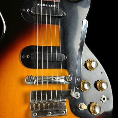 Vintage 1961 Gibson Melody Maker D Sunburst w/non-original chipboard case TSU25064 image 7