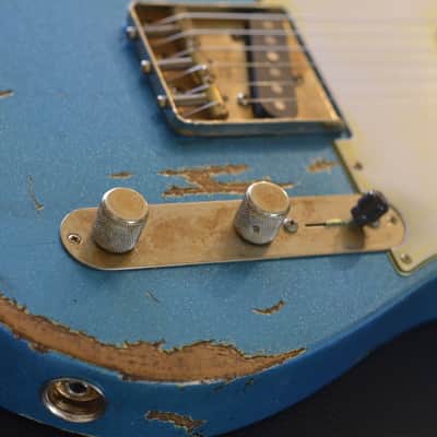 American Fender Telecaster 2019 Custom Heavy Relic Nitro Blue Sparkle image 12