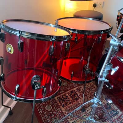 Peace Echoplasma - 5pc Acrylic Drum Kit wine red WITH Yamaha Hardware, Stool & Zildjian Cymbals image 9
