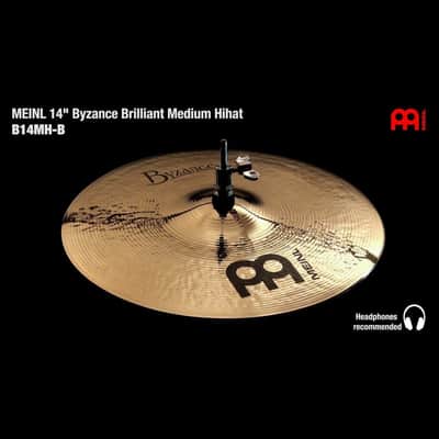 Meinl Byzance Brilliant Medium Hi Hat Cymbals 14 image 2
