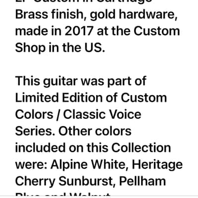 Gibson Les Paul Custom , Ltd edition 2017 - Cartridge Brass image 15