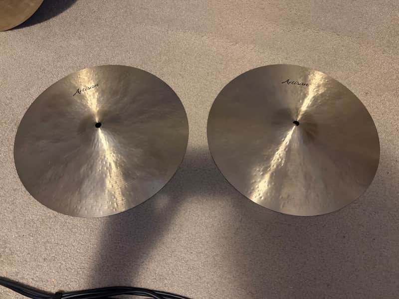 Sabian 15" Artisan Light Hi-Hat Cymbals (Pair) 2017 - 2019 - Natural image 1