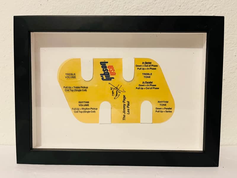 Gibson Jimmy Page Les Paul Guitar 1995 Signature Pickguard Framed Led Zeppelin