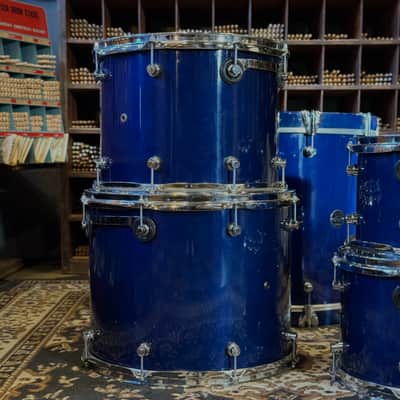 USED 1996 DW Pre-Collectors Birch Drum Set in Dark Blue Lacquer w/ Mini Turret Lugs - 18x22, 8x10, 9x12, 10x14, 12x16 image 13