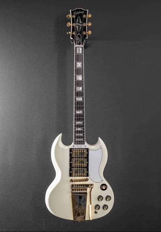 Epiphone "Inspired by Gibson Custom" '63 Les Paul SG Custom with Maestro Vibrola 2024 - Present - Classic White image 1