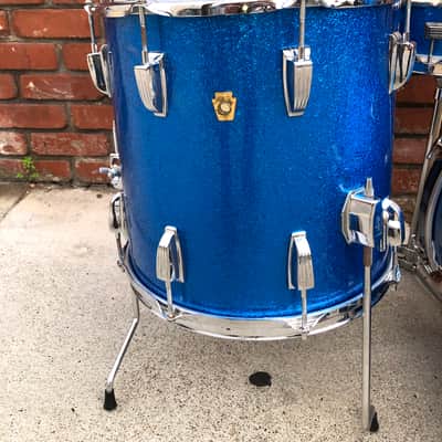 Ludwig Jazette 1970’s - Blue Sparkle Drum Kit with 18” Bass Drum image 6