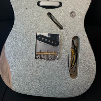 Fender Brad Paisley Road Worn Telecaster Body 2017 - 2020 - Silver Sparkle image 1
