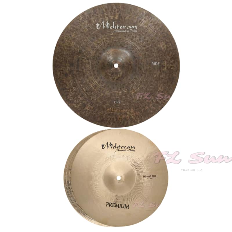 Mehteran Cymbals 2 pcs Dry Series 24" Thin Ride - Premium Series 16" Hi-Hat image 1