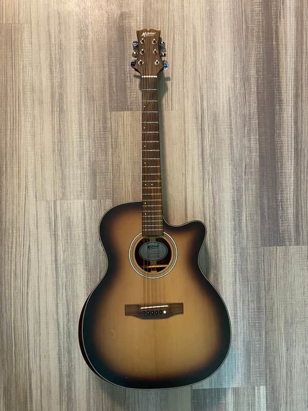 Mitchell T413CE-BST Terra Series Auditorium Solid Torrefied Spruce Top Acoustic-Electric Guitar Edge Burst image 1