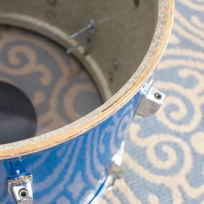 1970s Ludwig 14x26 12x15 16x18 Blue Silk Drum Kit image 19