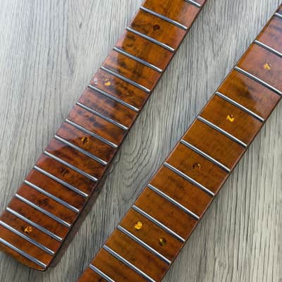 Left Handed Dark Roasted Maple Wood Guitar Strat Stratocaster Style Neck, 22 Frets Fingerboard image 3
