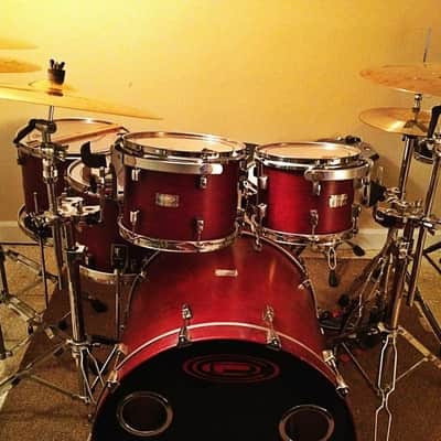 Orange County Drum & Percussion OCDP USA 6-piece drum kit 2002 Burgundy Satin image 1