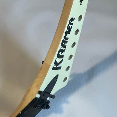 2021 Indonesian Kramer Nightswan Reverse Guitar Neck 24 Fret Floyd Ready Ebony Board Aztec Marble image 7