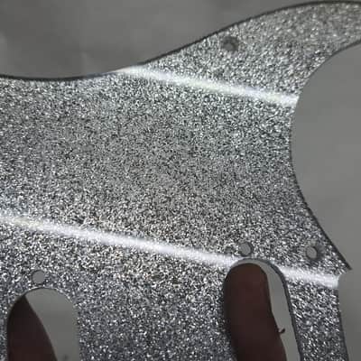 Lefty left handed Platinum Silver Sparkle Glitter Acrylic Strat Stratocaster 11 hole pickguard Fender SSS image 14