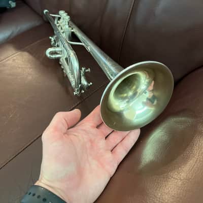 Buescher Model 9 Bb Trumpet (1921) (rare mute) (silver plated) (gold wash bell) (LP) SN 81491 image 12