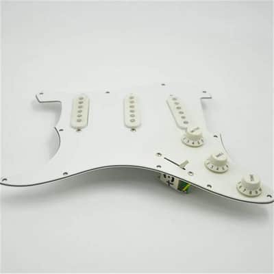 White Left Handed Stratocaster Strat Style Guitar Loaded Prewired Pickguard image 3
