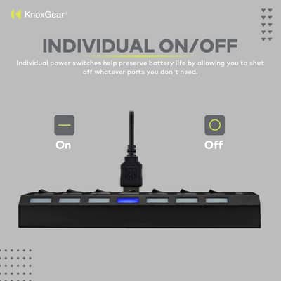 Knox Gear Universal 7-Port 2.0 USB Hub image 2