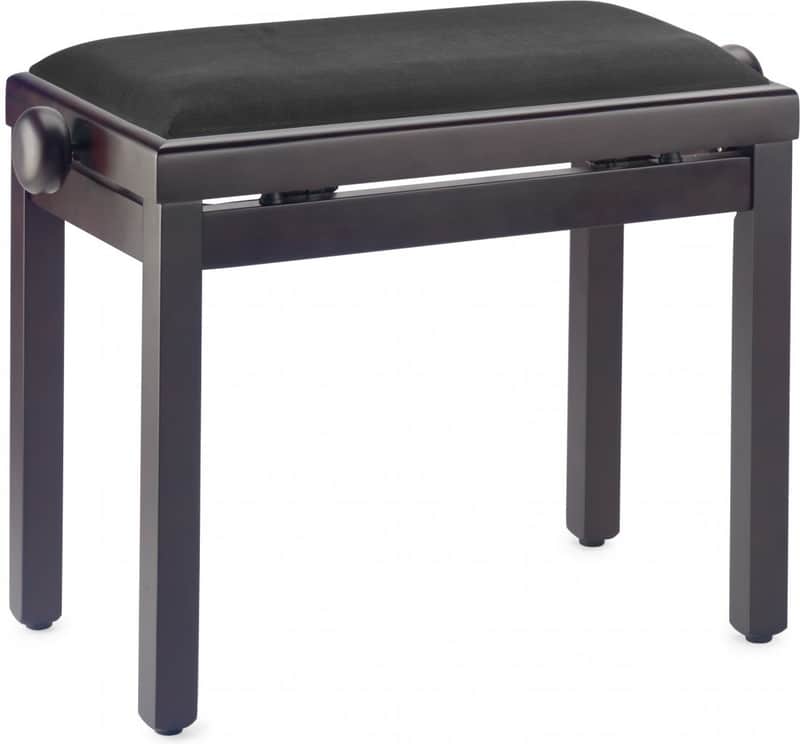 Stagg PBF39 Piano Bench Matte Rosewood w/ Black Velvet Cushion image 1