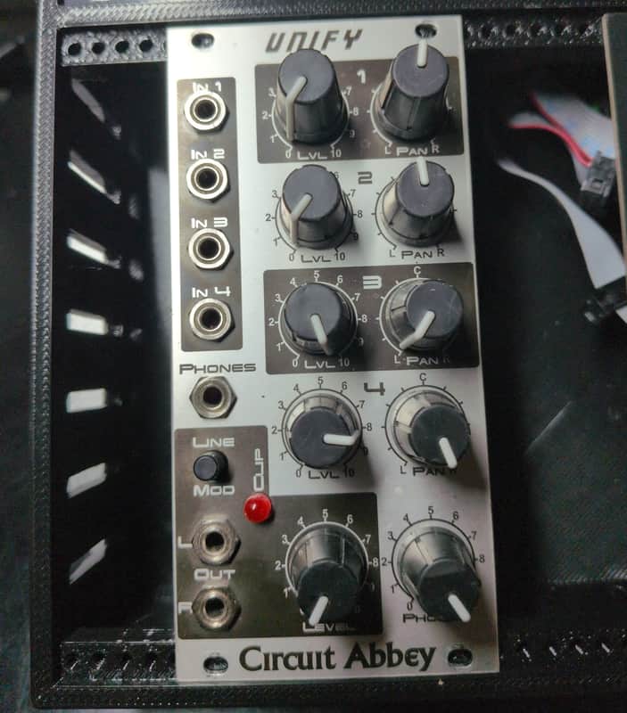 Unify Circuit Abbey - 4-Channel Stereo Mixer with Line-Level Ouptut option - 2010s - Silver image 1