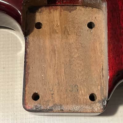 Made in USA KNE Charvel Pro Mod So Cal Style Red Stain Mahogany Guitar Body Floyd Ready Truss Wheel Cutout image 12
