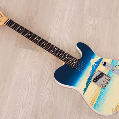 2024 Fender Japan Art Canvas Esquire Katsushika Hokusai Tama River, Mint w/ Case, Tags image 11