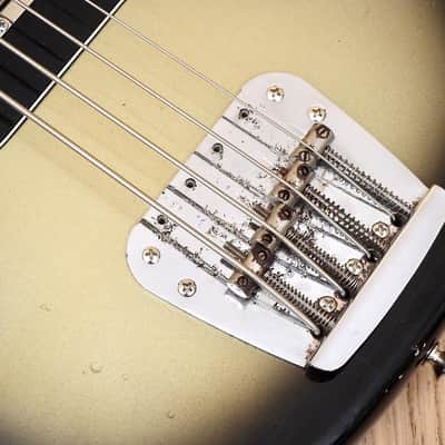 1970s Fender Mustang Bass – Custom Lollar Thunderbird + Riggio Silverburst Relic – 7lbs 13oz image 11