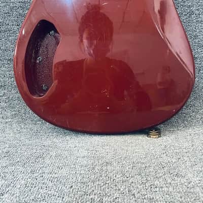 Red 4 String Bass Body image 6