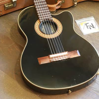 1990 Gibson Chet Atkins CE Classical Acoustic/Electric Solidbody Guitar Black + OHSC image 2