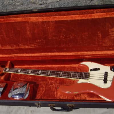 Fender Jazz Bass 1966 - Fiesta Red Matching Headstock image 24