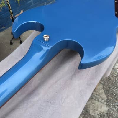 GIBSON EBO early 1970 PELHAM BLUE SLOTTED HEADSTOCK ORIGINAL refinished image 11