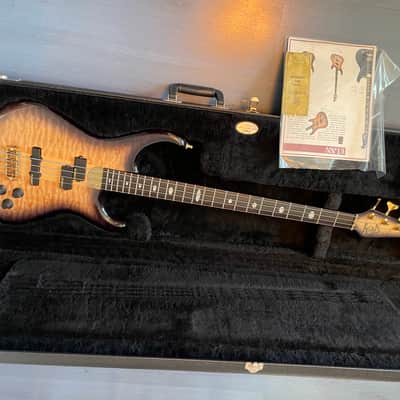 1990 Alembic Elan 4 String Bass - Quilted Maple Burst-Mint image 1
