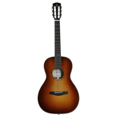 Alvarez LP70e Herringbone Sunset Parlor Guitar (Herringbone) with FlexiCase/Pickup - Sunset image 2