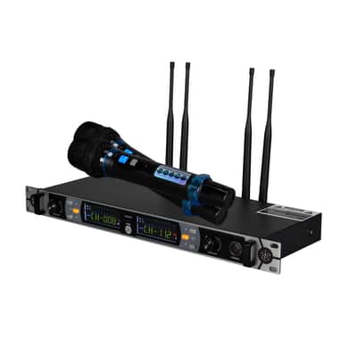 PSG AUDIO UGX20II Black Wireless Microphone System, 2-Channel UHF Wireless Mic, Fixed Frequency Metal Cordless Mic Dynamic Microphones, 250ft Range, Microphone for Singing, Church (Designed in USA) image 2