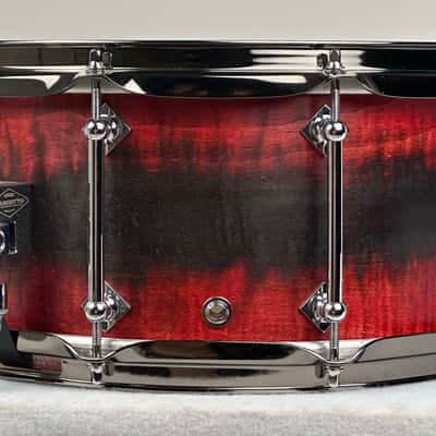 Craviotto 6.5x14" Private Reserve Solid Curly Maple Snare Drum - 2023 Red/Black Satin Duco Fade image 2
