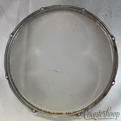 *Slingerland 16" Floor Tom Drum Batter Rim/Hoop Stick-Saver 8-Lug Chrome Vintage image 3