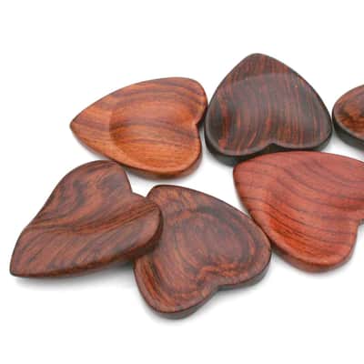 Rosewood Heart Shaped Guitar Pick - Handmade Natural Specialty Exotic Luxury Plectrum - 3 Pack New image 4
