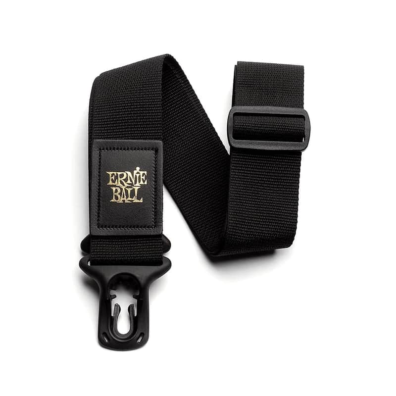 Ernie Ball P04056 Ernie Ball Black Polylock Guitar/Bass Strap image 1