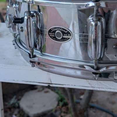 Slingerland No. 141 Radio King 5x14" 10-Lug Chrome Over Brass Snare Drum 1970-1972 - Chrome image 2