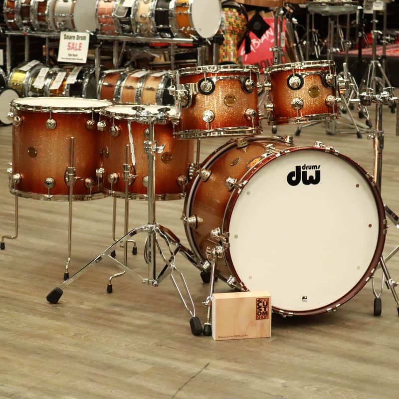 DW Jazz Series Maple/Gum Shellpack 22/10/12/14/16 (Copper Glitz Burst with Nickel Hardware)