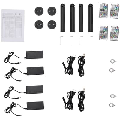 Rockville 4x ROCK SABER DJ/Stage Battery Tube Lights w/Wireless DMX+Stands+Bag image 3