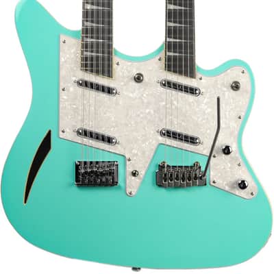 Eastwood Surfcaster 12/6 Bound Tone Chambered Mahogany Body Maple Top Bolt-on Maple Neck 6/12 String Electric Guitar w/Hard Case image 4
